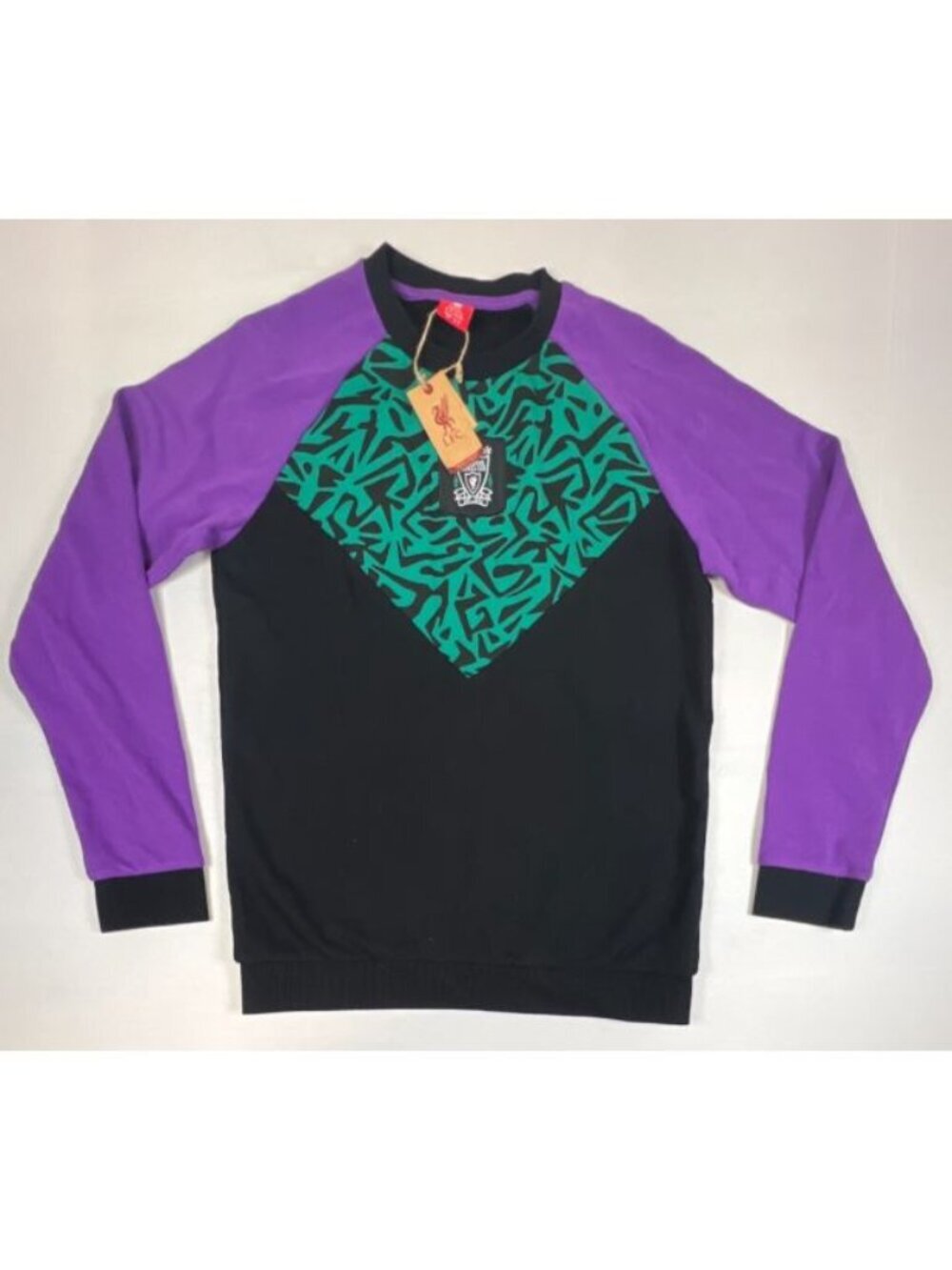 LFC 95 Block Crew Sweatshirt Liverpool FC Men’s Size S Black Green Purple